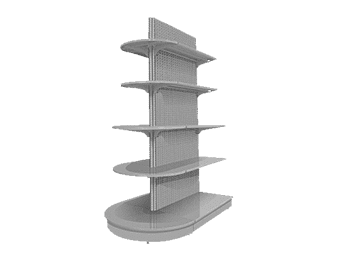 Стеллаж торцевой полукруглый