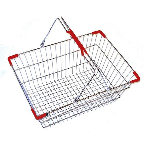 Корзина покупательская хромированная SB22-CR-RD 22л., две ручки