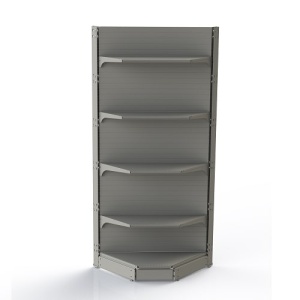 Стеллаж Нордика (50) прист. угловой внутр. х500х2250, полка 400 - 2 шт., 300 - 2 шт., ценники