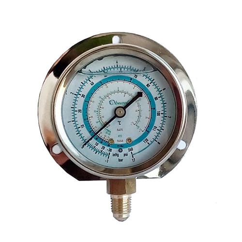 Мановакууметр силикон. (63мм) R-22/404/134/407 BCJL-NSI-63 (подключение внизу)