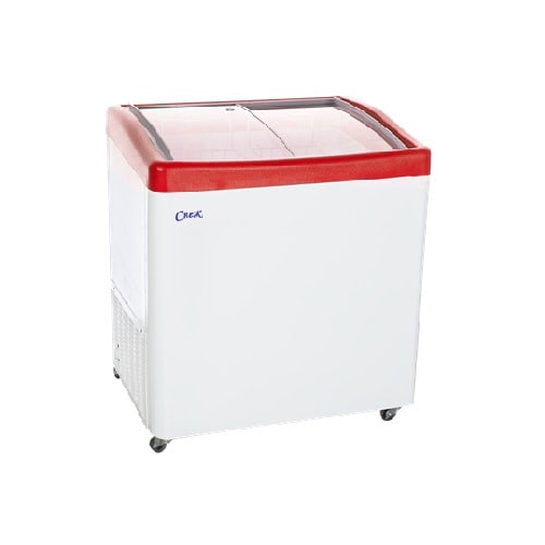 Ларь морозильный МЛГ-250 красный (гнутое стекло, 226 л.)