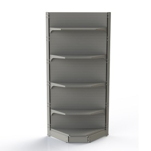 Стеллаж Нордика (50) прист. угловой внутр. х500х2250, полка 400 - 3 шт., 300 - 1 шт., ценники