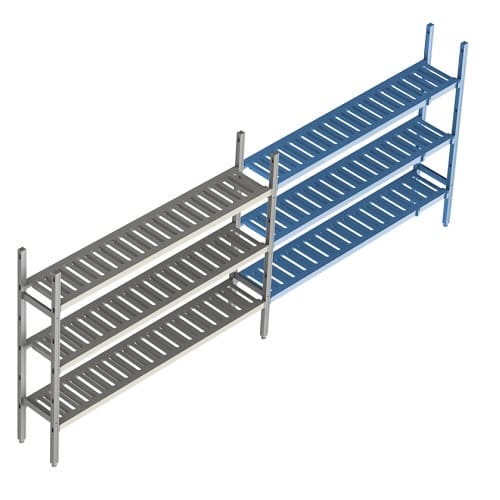 Стеллаж LOAD.ME.POLY 16AL.3PP40.07E  730х400х (h) 1600 мм, 3 ур. полок (Polair) Дополнит. секция