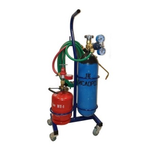 Пост переносной BC-5LOxy/5LPr (R) со шлангами, горелкой, баллон пропан 5л. + кислород 5л.