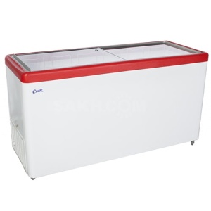Ларь морозильный МЛП-600 красный (прямое стекло, 518 л.)