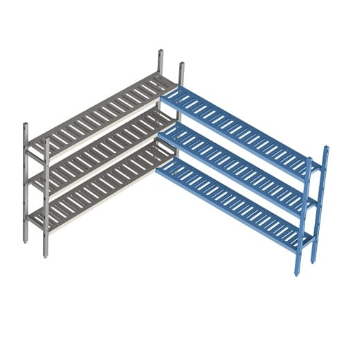 Стеллаж LOAD.ME.POLY 16AL.3PP40.15C 1530х400х (h) 1600 мм, 3 ур. полок (Polair) Доп. угловая секция