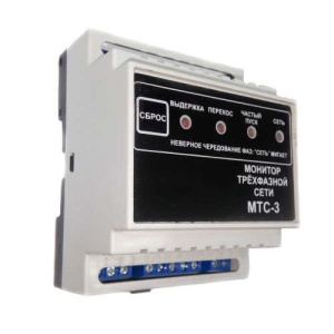 Реле напряжения MTC-3 (регул.перекос, пропадание фазы, 5-мин.задержка+защита от частого пуска)