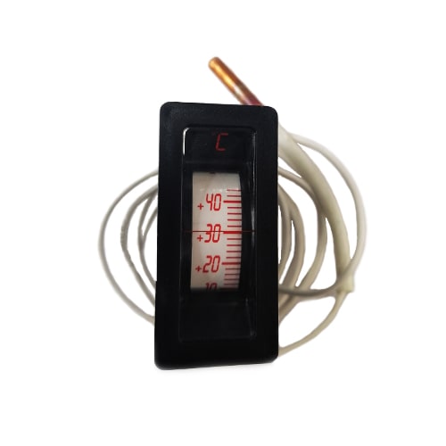 Термометр RVF (-40/+40) с прямоугольной вертикальной шкалой для торгового оборудования