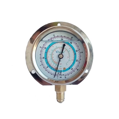 Манометр силикон. (63мм) R-22/404/134/407 BCJH-NSI-63 (подключение внизу)