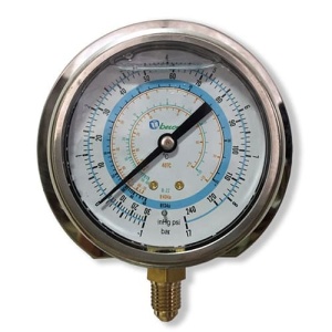 Мановакууметр глицер. (80мм) R-22/404/134/407/507 BCJL-NG-80 (подключение внизу)