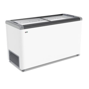 Ларь морозильный FG-400 C серый (прямое стекло, 380 л.)