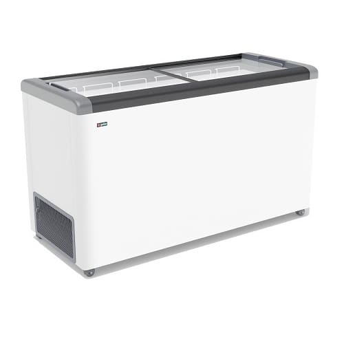 Ларь морозильный FG-400 C серый (прямое стекло, 380 л.)